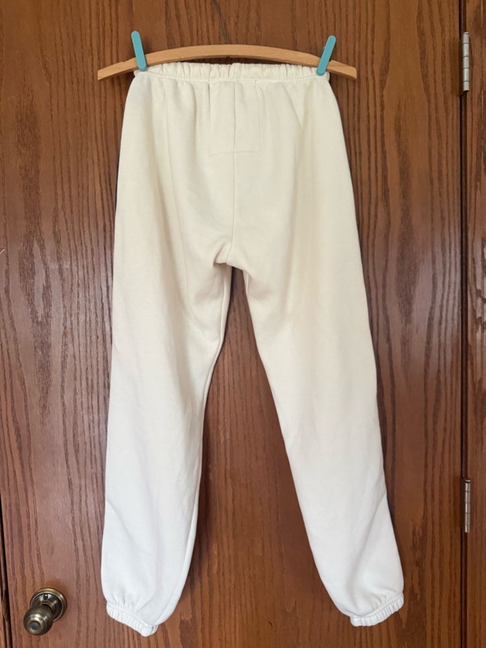 RARE Aviator Nation 5 Stripe Velour Sweatpants Cream S Coastal Cowgirl Cozycore - Picture 3 of 8